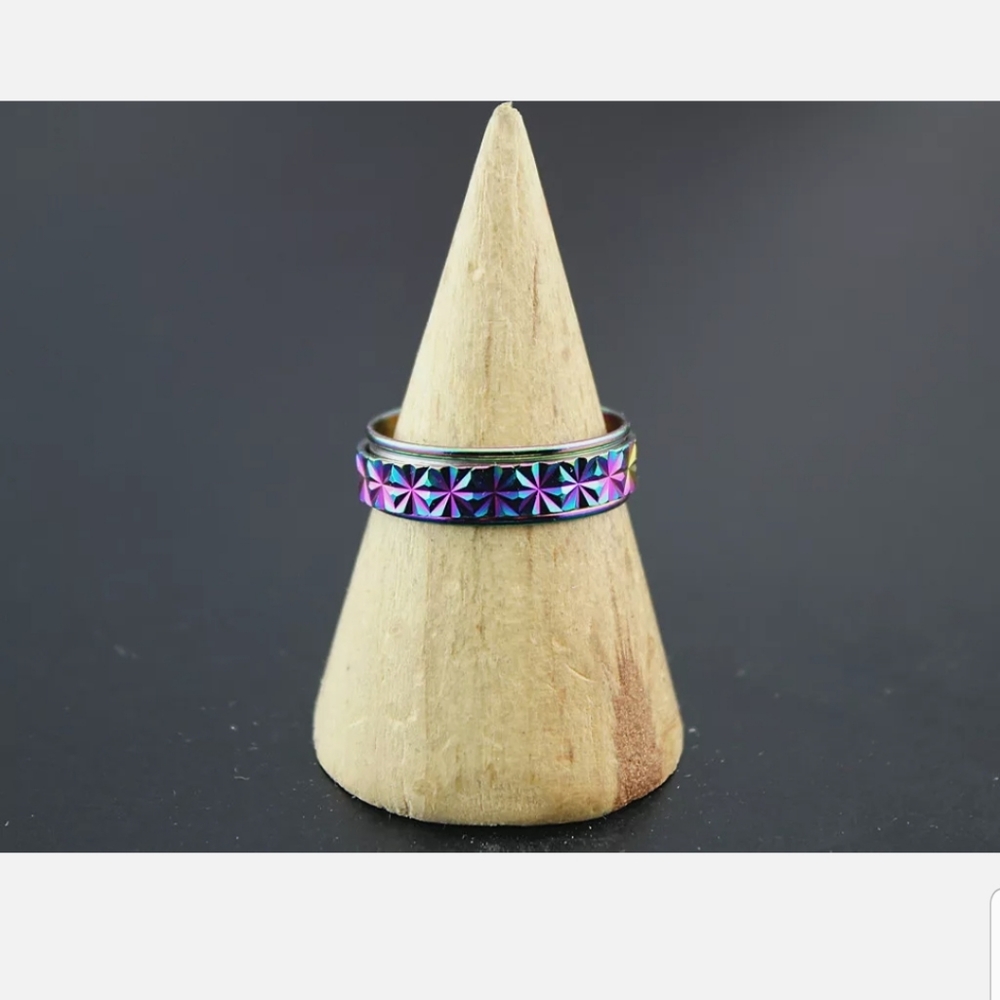 Stainless steel multicolor colorful spinner ring